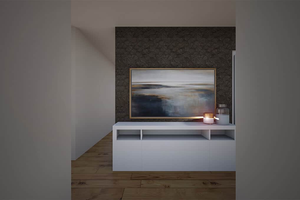 Plus - Interior Design | Wir visualisieren Ihre Räume - Neugestaltung vorab digital - Flur mit Tapete