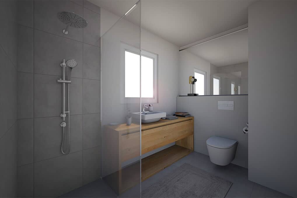 Plus - Interior Design | Wir visualisieren Ihre Räume - Neugestaltung vorab digital - Badezimmer hell oder dunkel?
